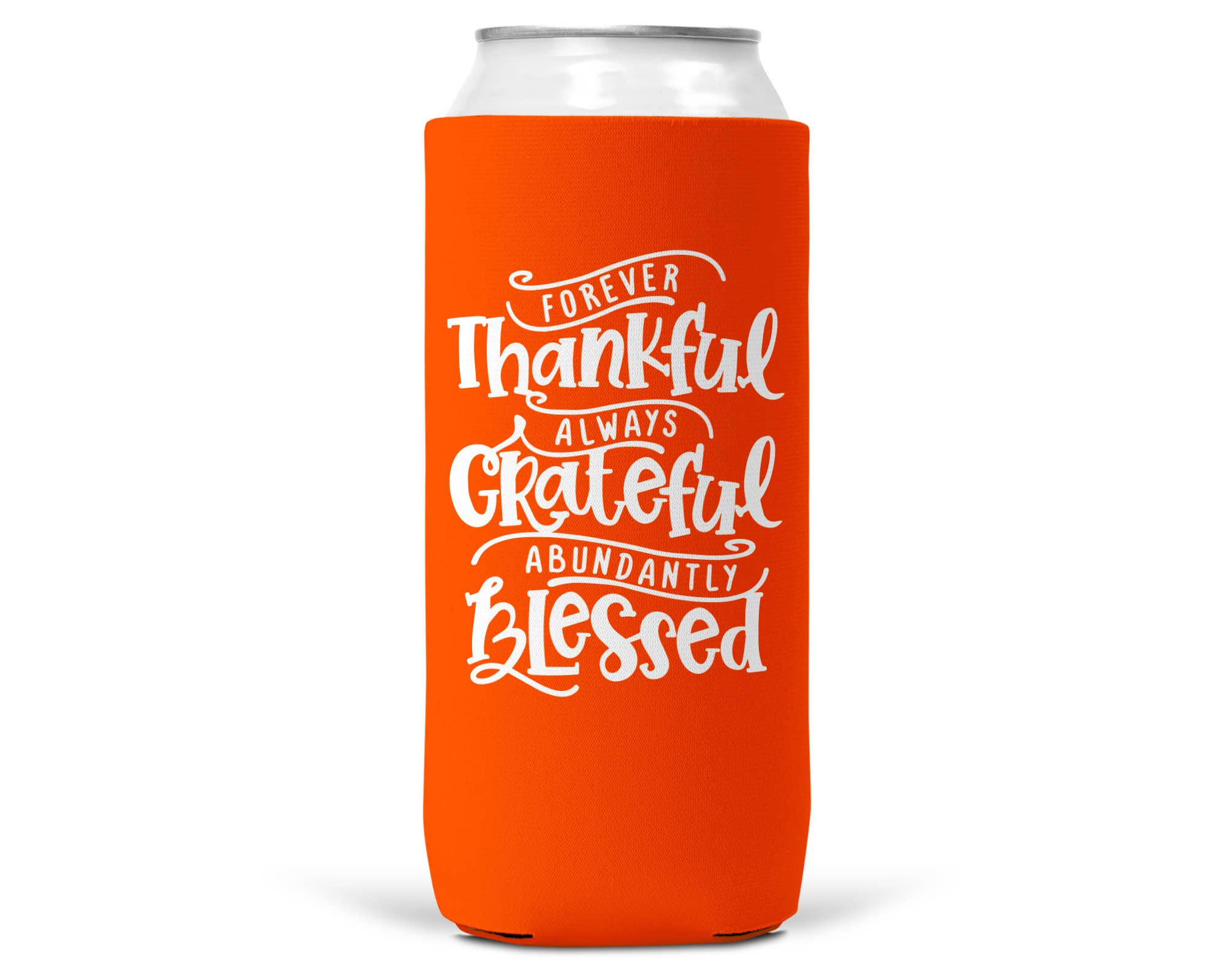 Thankful Grateful Blessed SLIM CAN Coozie / Koozie 12 Oz Can
