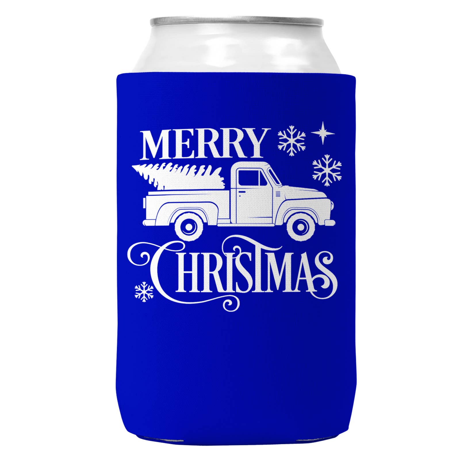 Merry Christmas Truck Christmas Can Coozie Cooler 12oz Cans
