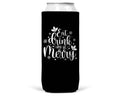 Eat Drink Be Merry Christmas SLIM CAN Coozie 12oz Slim Can