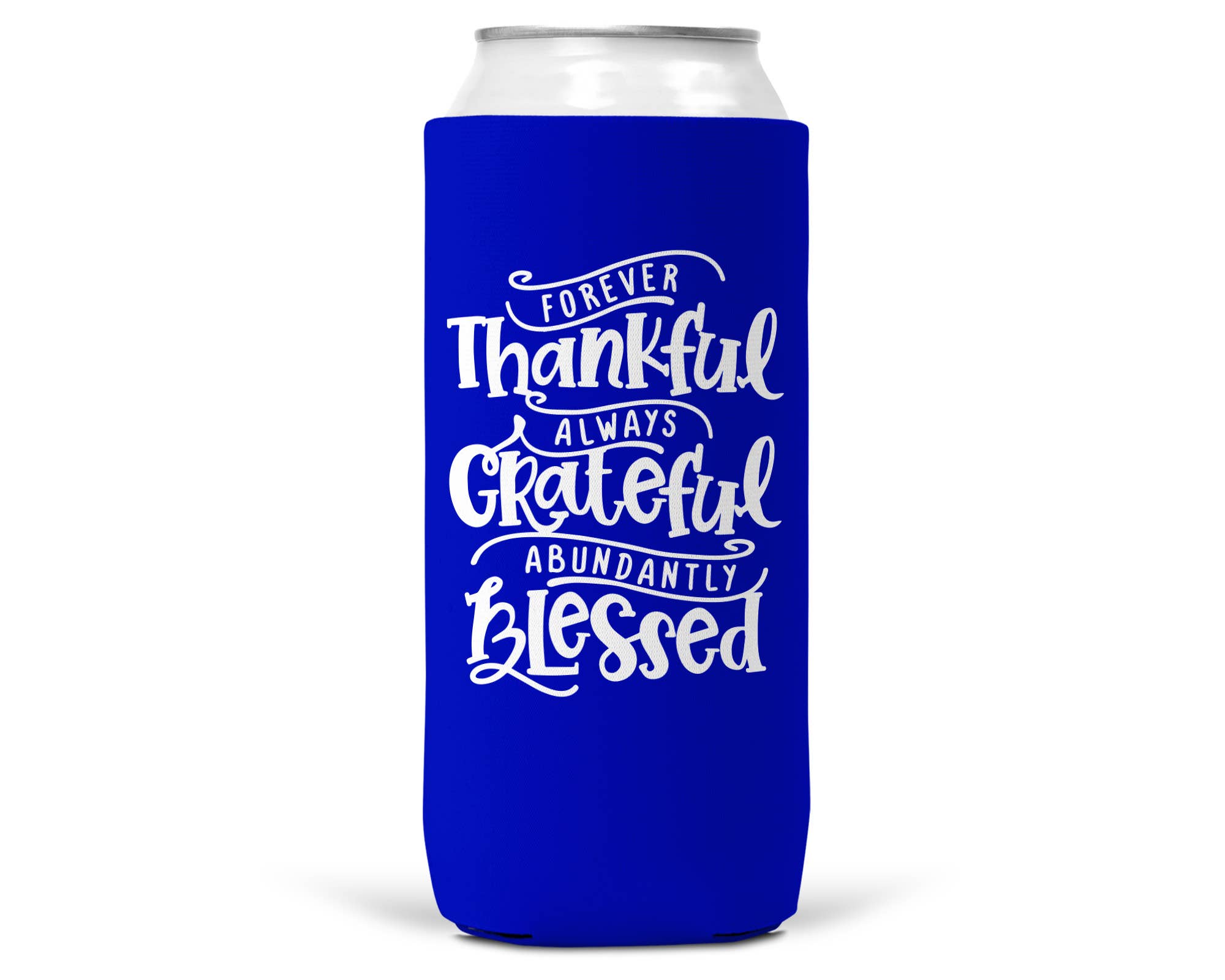 Thankful Grateful Blessed SLIM CAN Coozie / Koozie 12 Oz Can