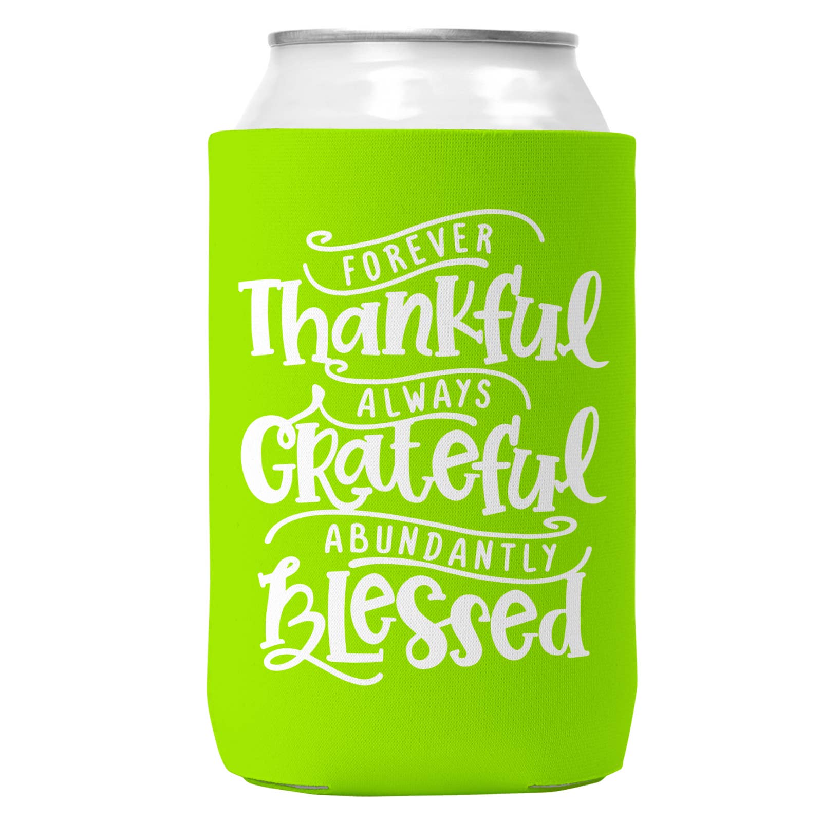 Thankful Grateful Blessed Can Coozie Cooler for 12oz Cans