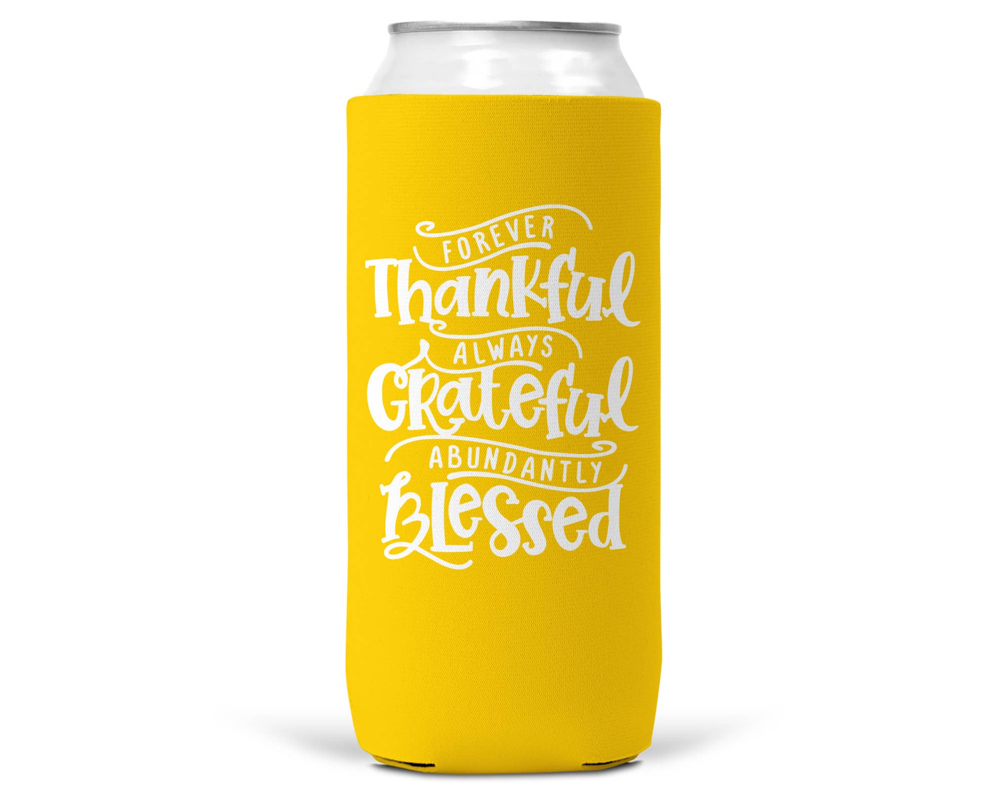 Thankful Grateful Blessed SLIM CAN Coozie / Koozie 12 Oz Can
