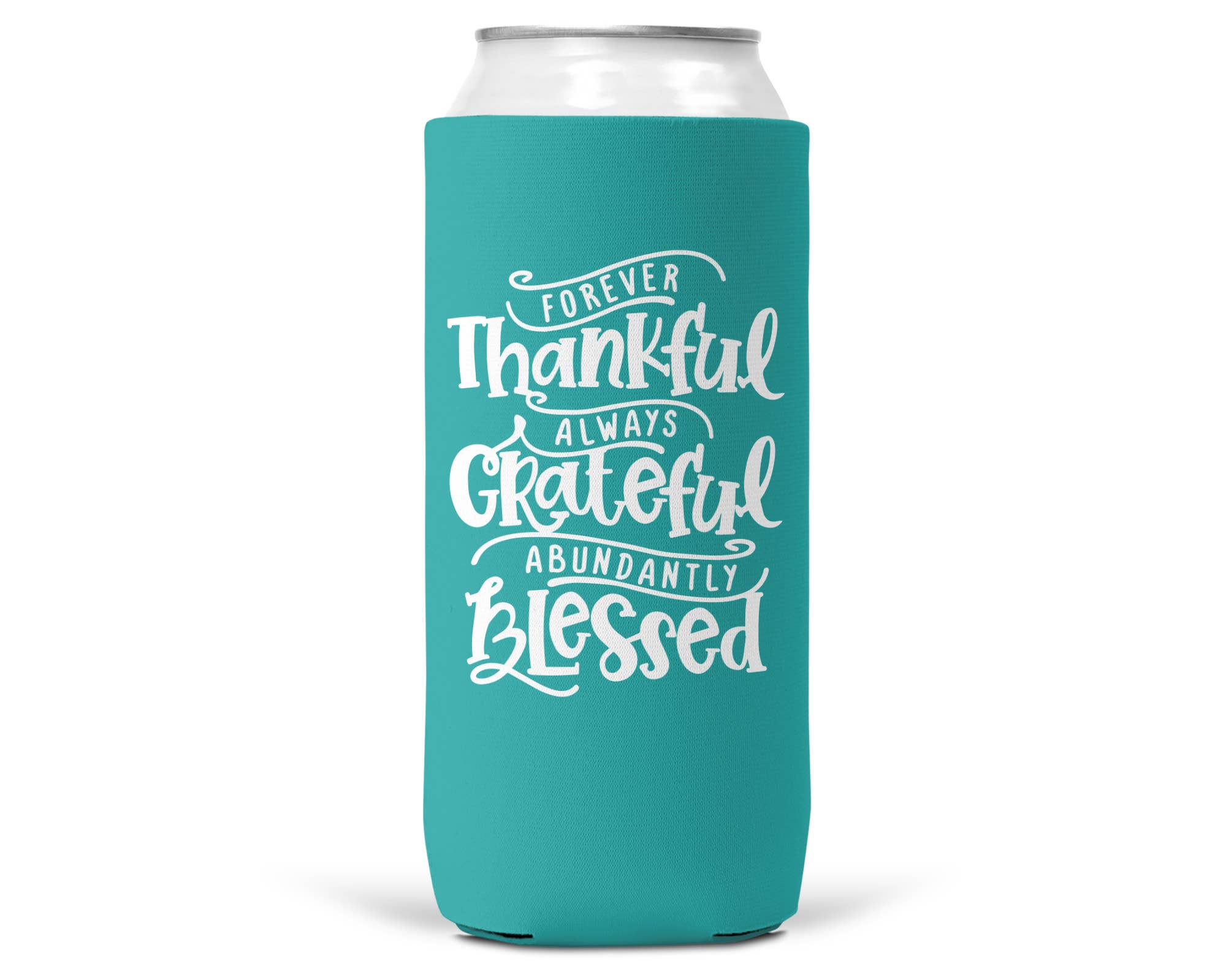 Thankful Grateful Blessed SLIM CAN Coozie / Koozie 12 Oz Can
