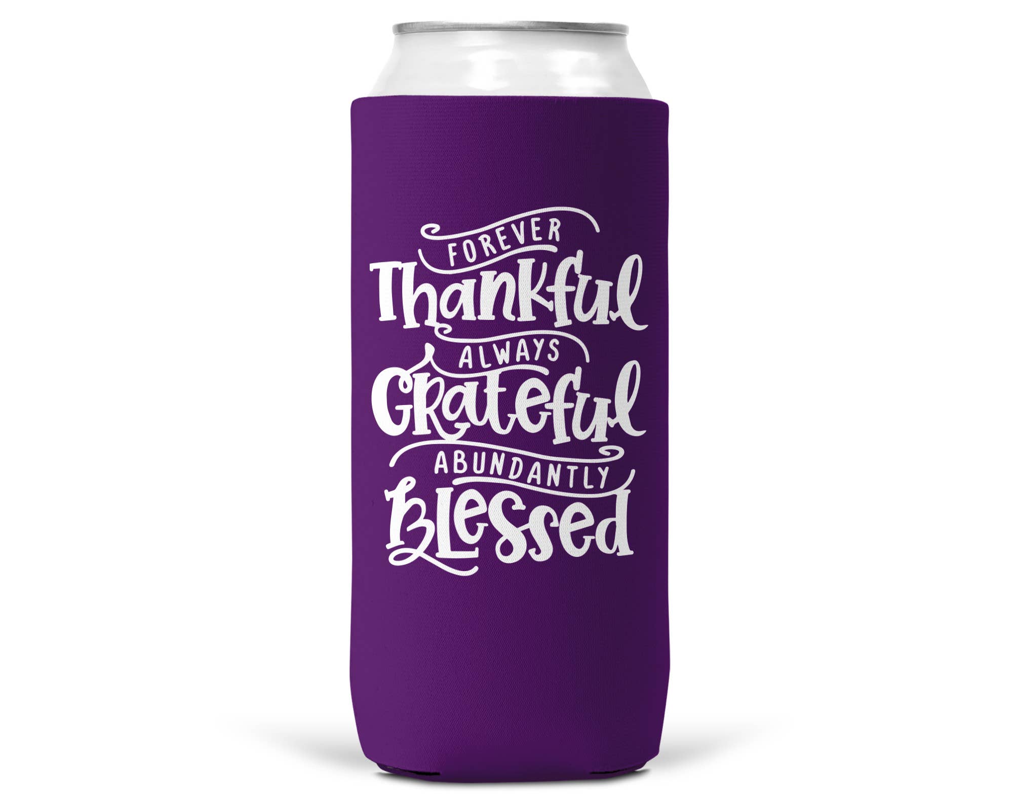 Thankful Grateful Blessed SLIM CAN Coozie / Koozie 12 Oz Can