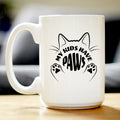 Kids Have Paws Cat Coffee Mug Gifts for Cat People White Ceramic Coffee Cup
