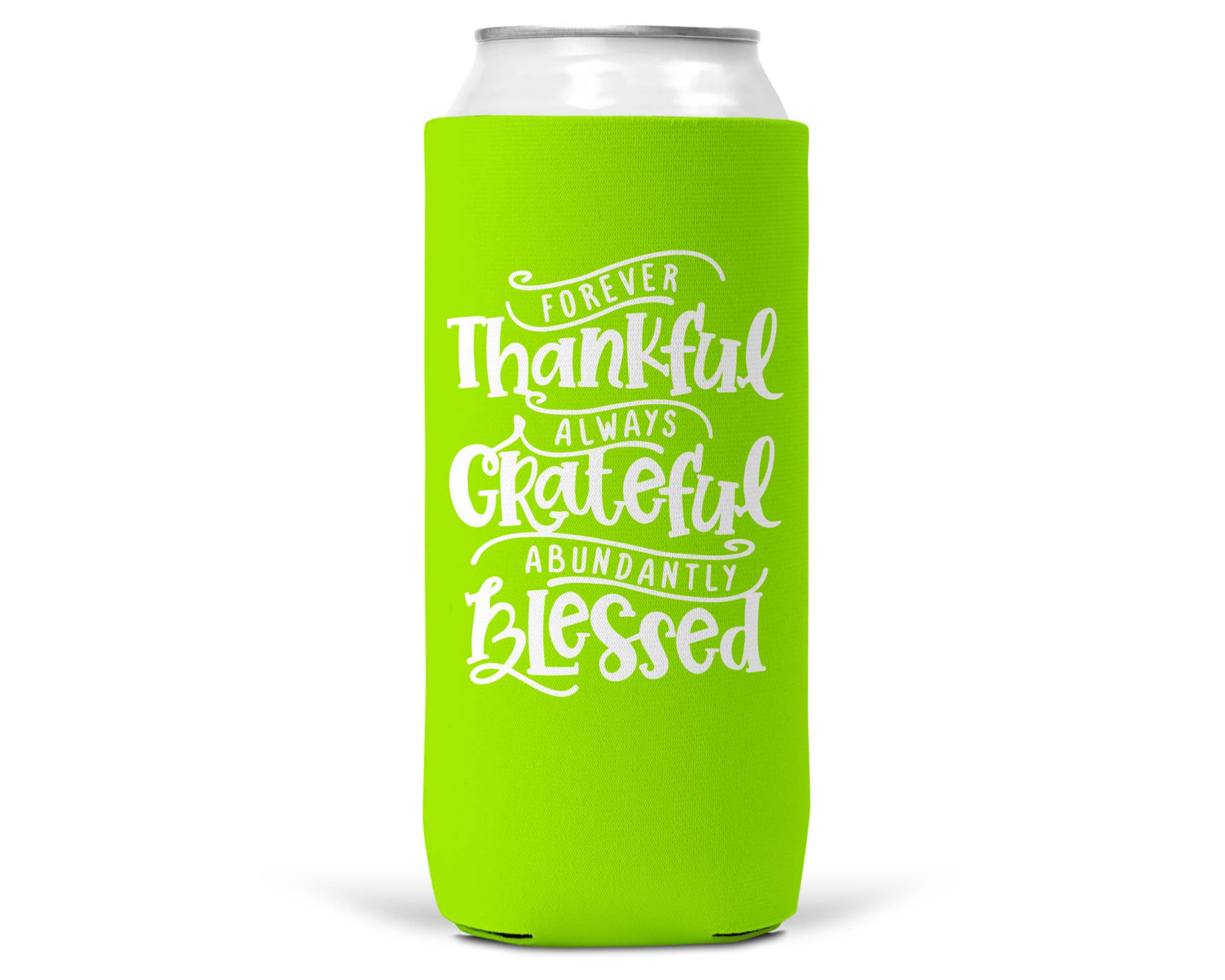 Thankful Grateful Blessed SLIM CAN Coozie / Koozie 12 Oz Can