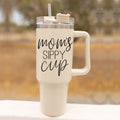 Mom Sippy Cup 40oz Insulated Travel Mug With Handle Lid And Straw
