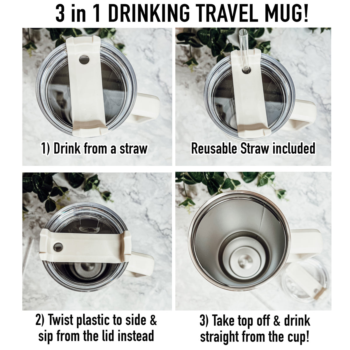 40oz Insulated Travel Mug With Handle Lid Straw - Mommy Bro Stainless Tumbler